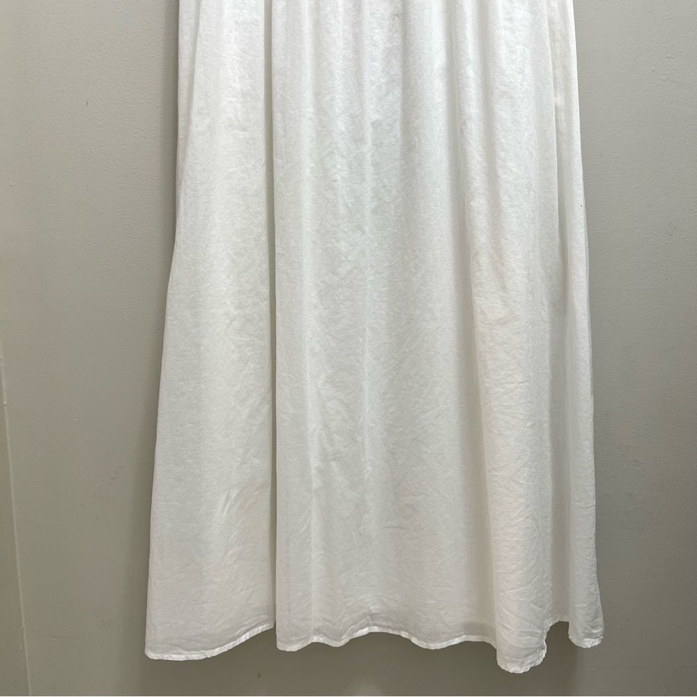 Reformation Villa Midi Dress Smocked Organic Cotton White Size L - Picture 5 of 9